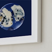 "Moon Landing" - Art Print in Navy Blue by Hi Adelaide - Frame Close-up