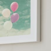 "Rose of the Winds" - Art Print in Turquoise Sky by Caroline Mint - Frame Close-up