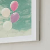 "Rose of the Winds" - Art Print in Turquoise Sky by Caroline Mint - Frame Close-up