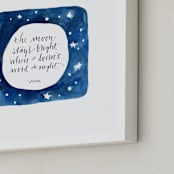 "Moon In The Night" - Art Print in The Night Sky by Tennyson Tippy - Frame Close-up