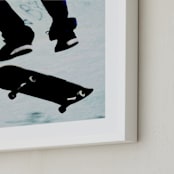 "Skate" - Art Print in water blue by Susanna Nousiainen - Frame Close-up