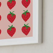 "Strawberry" - Art Print in Blush Pink by Kerry Doyle - Frame Close-up
