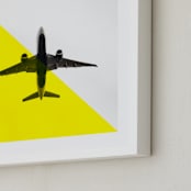 "Flyby" - Art Print in Yellow by Heather Deffense - Frame Close-up