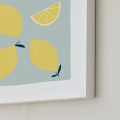 "Lemon Wedge" - Art Print in lemon by Betsy Siber - Frame Close-up