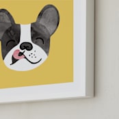 "Little Pup" - Art Print in Sunny Yellow by Tayler Mitchell - Frame Close-up