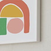 "Undercover Shapes" - Art Print in Sherbert by Betsy Siber - Frame Close-up
