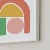 "Undercover Shapes" - Art Print in Sherbert by Betsy Siber - Frame Close-up