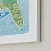"Sunny Florida" - Art Print in Sky blue by Jennifer Wick - Frame Close-up