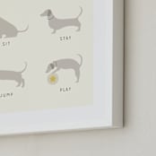 "Good Dog" - Art Print in Biscuit by Alexandra Cohn - Frame Close-up
