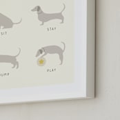 "Good Dog" - Art Print in Biscuit by Alexandra Cohn - Frame Close-up