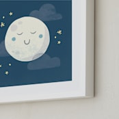 "Goodnight moon" - Art Print in Night Sky by Annie Holmquist - Frame Close-up