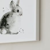"Bunny2" - Art Print in Cottontail by Lulaloo - Frame Close-up