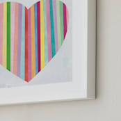 "Heart Stripes" - Art Print in Heartbeat by melanie mikecz - Frame Close-up