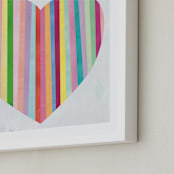 "Heart Stripes" - Art Print in Heartbeat by melanie mikecz - Frame Close-up