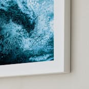 "Crashing Waves" - Art Print in Ocean Blue by Heather Young Art - Frame Close-up
