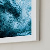 "Crashing Waves" - Art Print in Ocean Blue by Heather Young Art - Frame Close-up