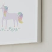 "Unicorn Magic" - Art Print in Marshmallow by Lori Wemple - Frame Close-up