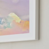 "Ice Cream Clouds" - Art Print in Pastel Rainbow by Melissa Agular - Frame Close-up