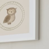 "Woodland Animal Frame - Owl" - Art Print in Cream by Creo Study - Frame Close-up