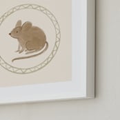 "Woodland Animal Frame - Mouse" - Art Print in Cream by Creo Study - Frame Close-up