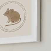 "Woodland Animal Frame - Mouse" - Art Print in Cream by Creo Study - Frame Close-up