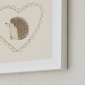 "Woodland Animal Frame - Hedgehog" - Art Print in Cream by Creo Study - Frame Close-up
