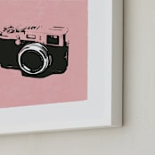 "Strike a Pose" - Art Print in Cotton Candy by Ilene Guy - Frame Close-up