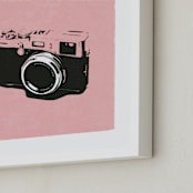 "Strike a Pose" - Art Print in Cotton Candy by Ilene Guy - Frame Close-up