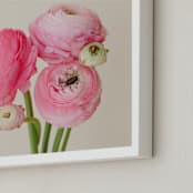 "Friendly Flowers" - Art Print in cotton candy pink by Michelle Westling - Frame Close-up