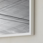 "Skywires 20" - Art Print in Misty White by Sonia L. Johansen - Frame Close-up