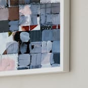 "Painted Quilt" - Art Print in light pink by Hadas Tal - Frame Close-up