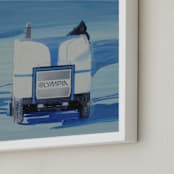 "Toronto Lakefront Zamboni" - Art Print in Cerulean Blue by Annie Seaton - Frame Close-up