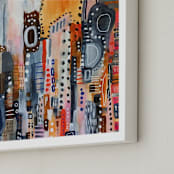 "Lost in Translation Abstract" - Art Print in Desert Gold by Melanie Biehle - Frame Close-up