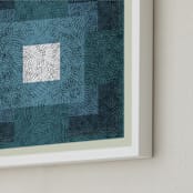 "Scribble Squares " - Art Print in Ocean by Kathleen Ney - Frame Close-up