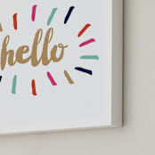 "Bursting Hello." - Art Print in Gold by Sara Heilwagen - Frame Close-up