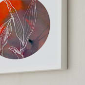 "Circular Lily" - Art Print in Tangerine by Nature Inspired - Frame Close-up
