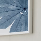 "Leaf in Blue" - Art Print in Heather Blue by Jonathan Brooks - Frame Close-up