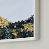 "Goldenrod Field" - Art Print in Goldenrod Yellow by Emma Ballou - Frame Close-up