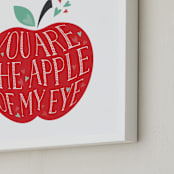 "Lettered Apple of My Eye" - Art Print in Crimson Red by curiouszhi - Frame Close-up