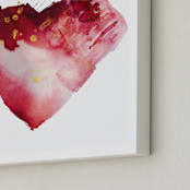 "My Heart Beats" - Art Print in Sweet Pink by Carole Crohan - CaroleeXpressions - Frame Close-up