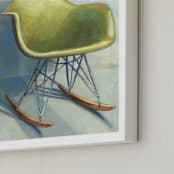 "Green Eames Rocker" - Art Print in Green by Laura Browning - Frame Close-up
