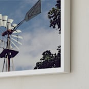 "Aermotor" - Art Print in Sky Blue by Gray Star Design - Frame Close-up