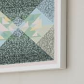 "Scribble Triangle" - Art Print in Green Pastel by Kathleen Ney - Frame Close-up