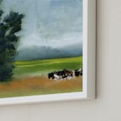 "Field Day" - Art Print in Field Green by Lindsay Megahed - Frame Close-up