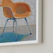 "Eames Molded Plastic Armchair" - Art Print in Orange by Laura Browning - Frame Close-up