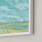 "End of the Road View" - Art Print in Aqua by Hettie Roberts - Frame Close-up