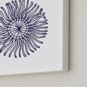 "of the sea (1 of 4)" - Art Print in blue pen by Leanne Friedberg - Frame Close-up