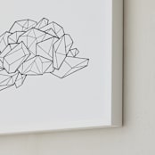 "Peony’s Breakdown " - Art Print in Black and White by Michelle Waldie - Frame Close-up