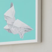 "Said and Done" - Art Print in bright aqua by J. Wink - Frame Close-up