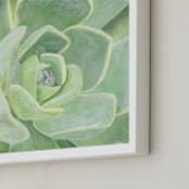 "Garden Velvet" - Art Print in Faded Lime by Hettie Roberts - Frame Close-up